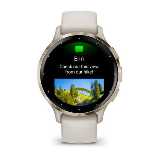 Умные часы Garmin Venu 3S цвета слоновой кости с золотистым безелем