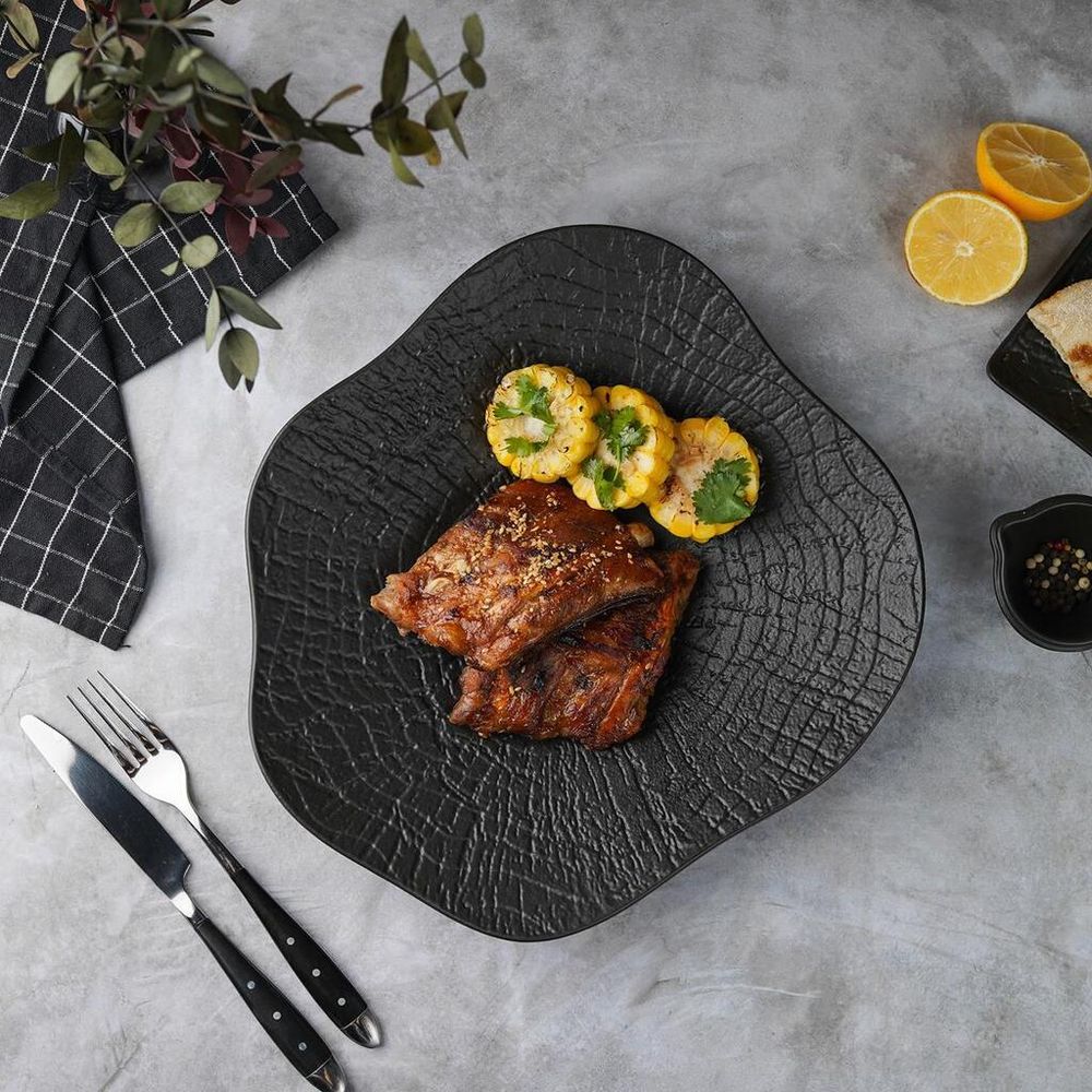 Тарелка d 30 см h5 см Wave Up Black Raw Wood P.L. Proff Cuisine [2]