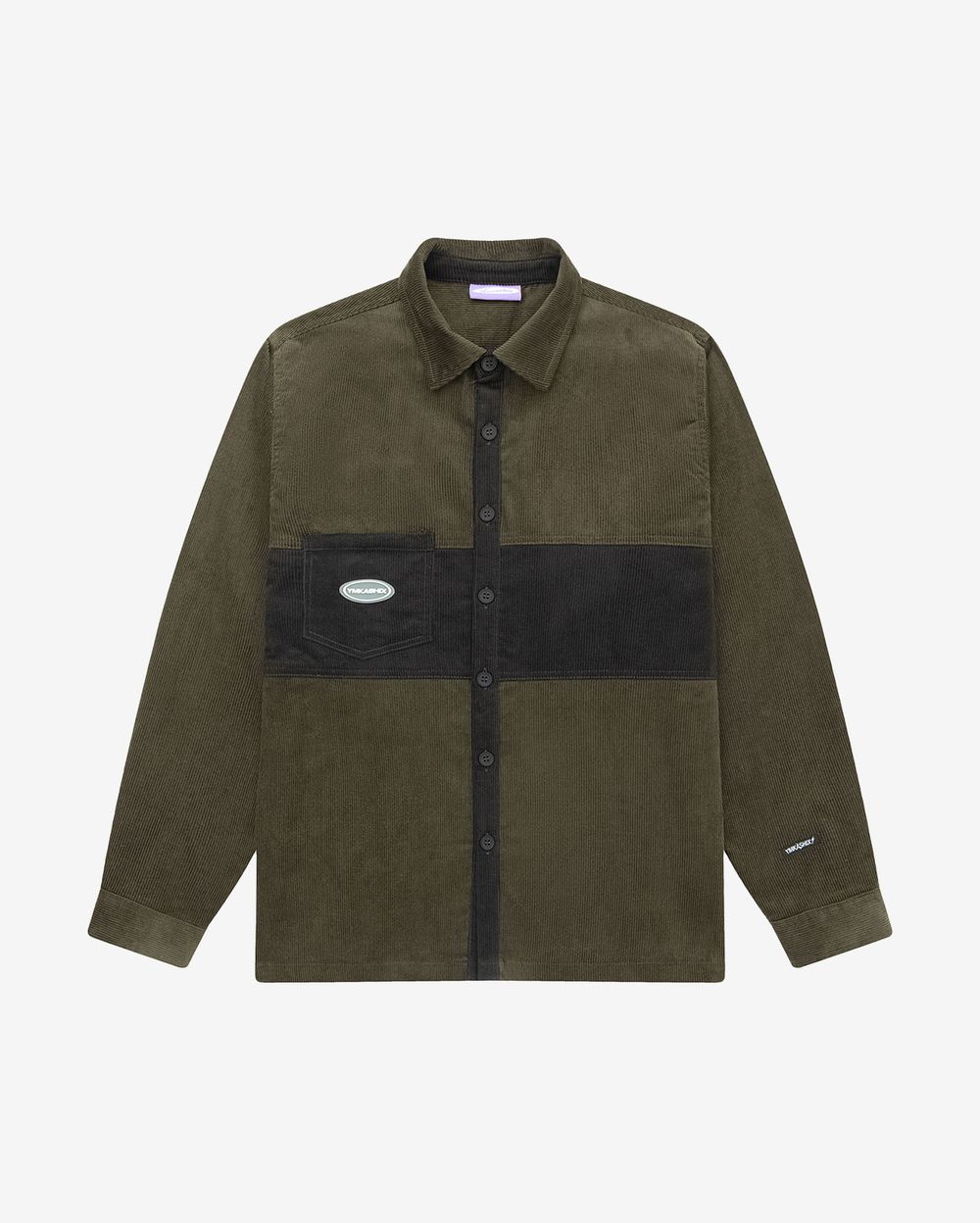 Рубашка Ymkashix Velvet Button темно-оливковый / графитовый