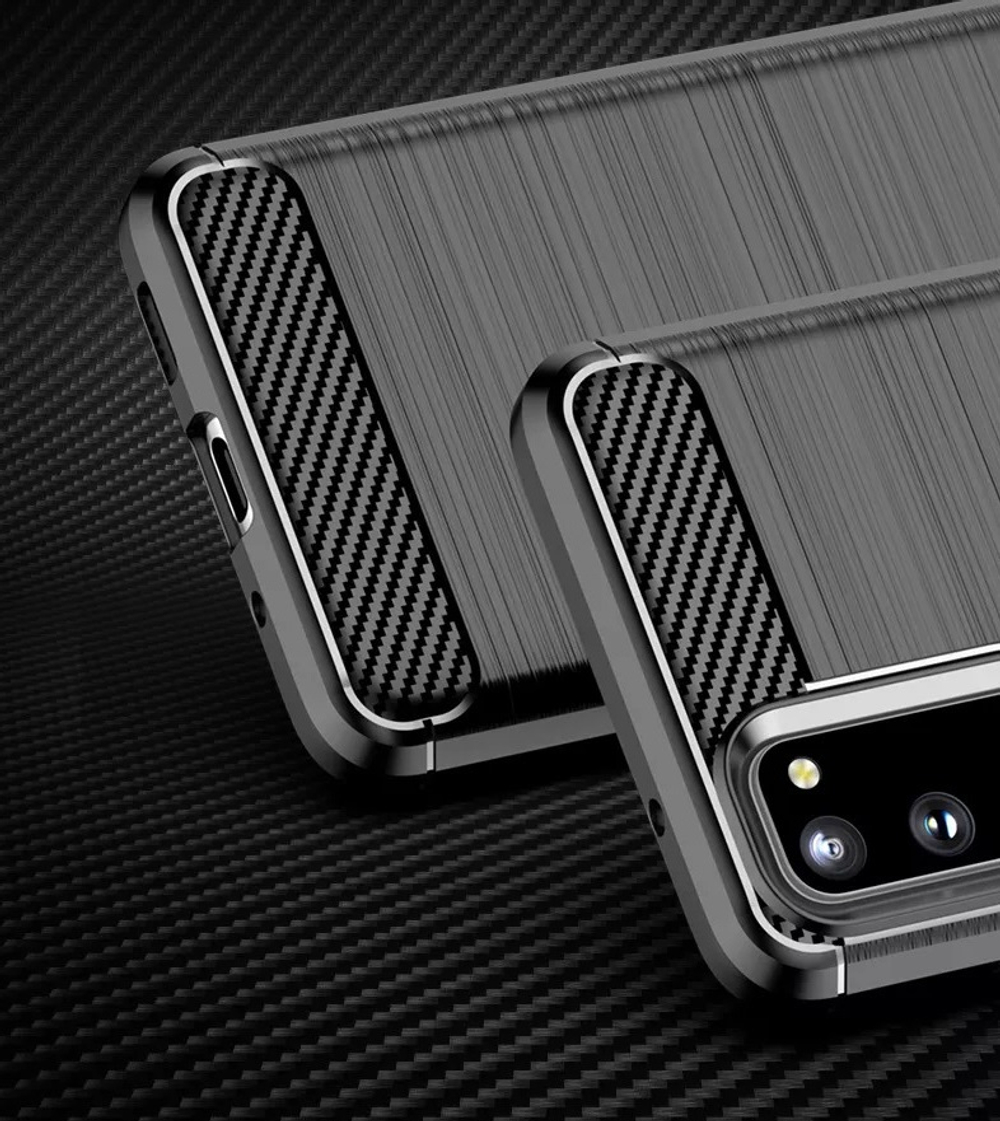 Мягкий защитный чехол в стиле карбон для Samsung Galaxy S20, серии Carbon от Caseport