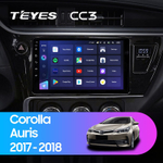 Teyes CC3 9" для Toyota Corolla, Auris 2017-2018