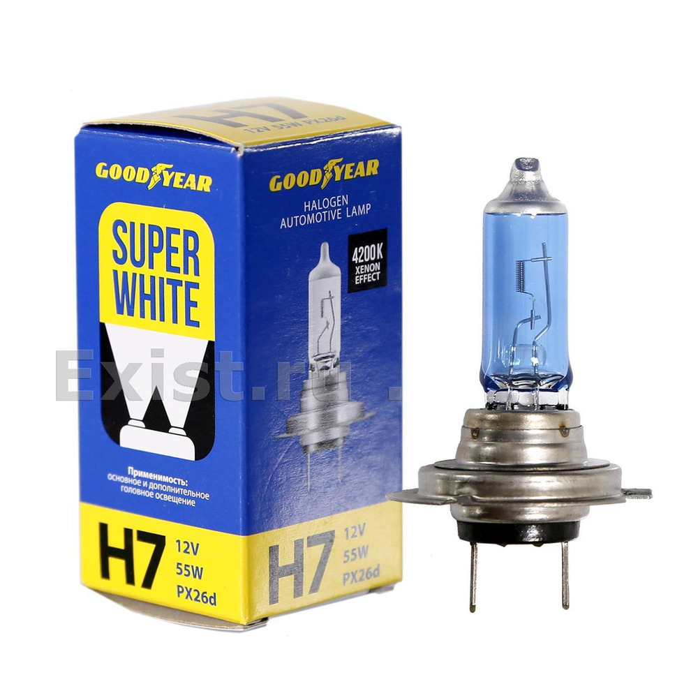 Автолампа 12V H7 55W Goodyear 4200K