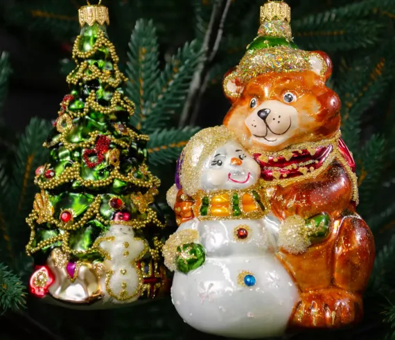 Набор украшений Новогодний карнавал 2 шт., стекло, Витус (62199)