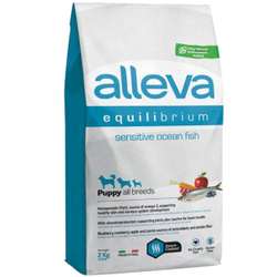 Супер премиум сухой корм Аллева Equilibrium Sensitive Ocean Fish Puppy All Breeds для щенков всех пород, беременных и кормящих сук с океанической рыбой, 2 кг