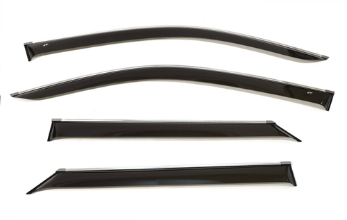 Дефлекторы боковых окон Cobra Tuning на Toyota Fortuner (AN160) 2017 хромированный молдинг арт.T211817CR