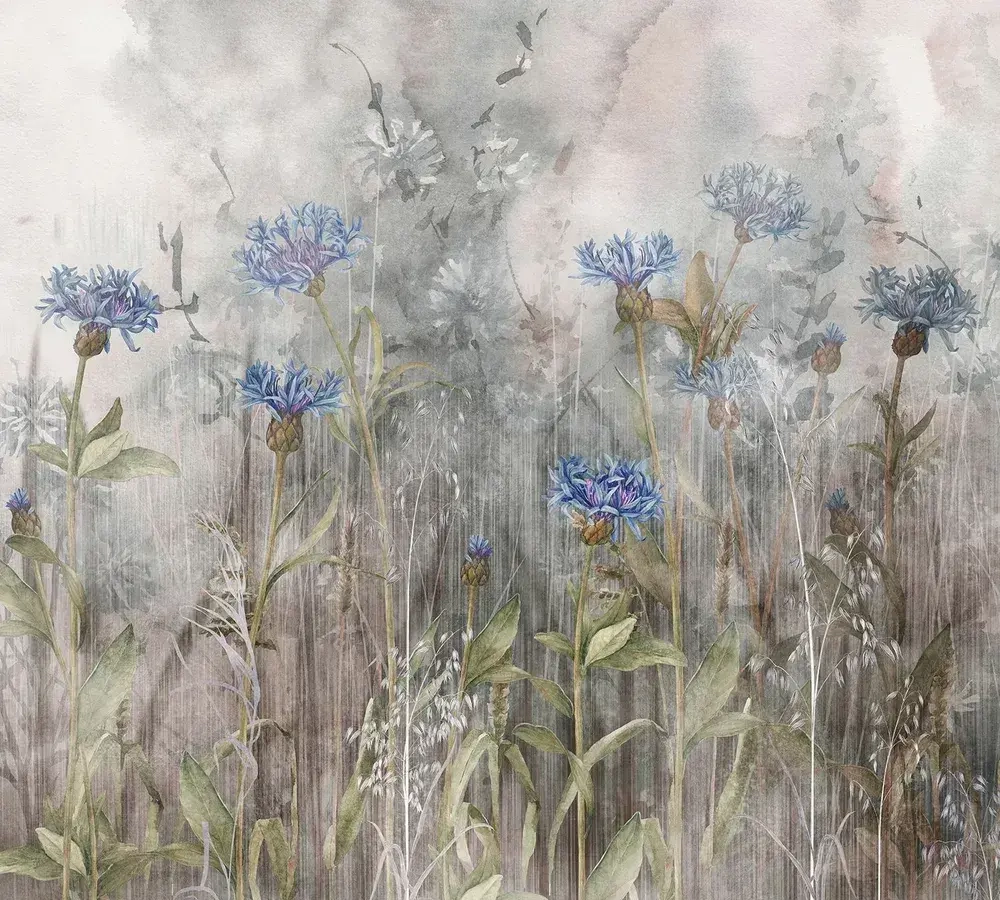 Фотообои Vimala "Полевые цветы 5" 300Х270, обои виниловые, обои в гостиную, спальню, на кухню