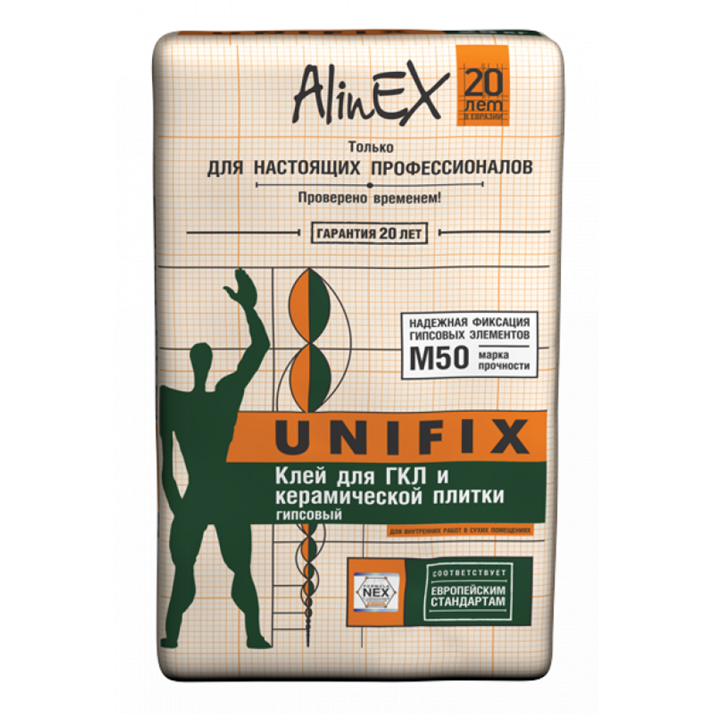 КЛЕЙ ALINEX UNIFIX Д/ГИПСОКАРТОНА 25КГ