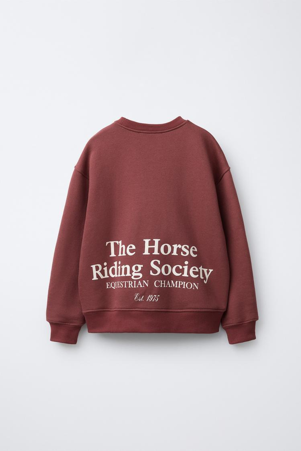 ZARA ТОЛСТОВКА С ВЫШИТОЙ НАДПИСЬЮ, ГРАНАТОВЫЙ