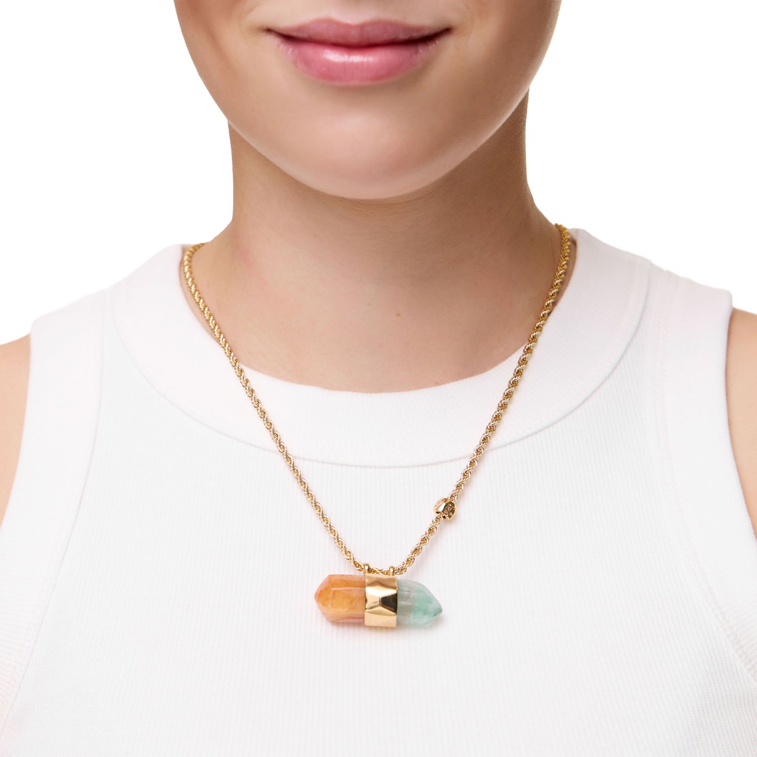 Колье Aventurine Necklace Gold - Red Jasper & Amazonite