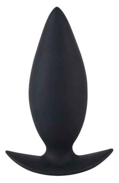 Средняя анальная пробка из силикона - 10 см. (Цвет: черный)