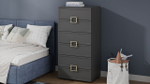 Комод для одежды с ящиками Серый вулкан/Фон серый 6 ящика 60х43х121 см