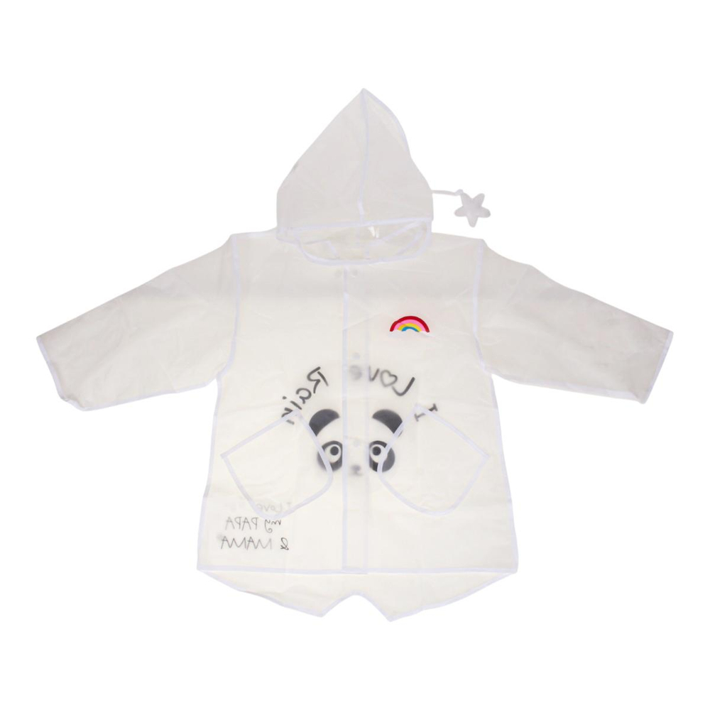 Дождевик с капюшоном, белый, размер S D-4879