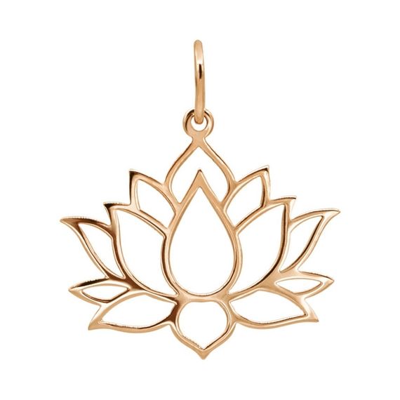Подвеска «Лотос» из красного золота, вид спереди