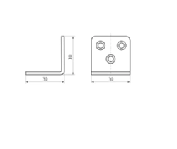 Уголок крепежный ,мебельный, бытовой 30 x 30 x 30 усиленный, (10 шт)