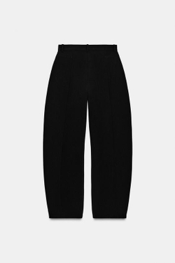 ZARA БРЮКИ-БАЛЛОНЫ ZW COLLECTION, ЧЕРНЫЙ