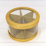 Коробка сборная 25х15 см с окошком (Золотой)