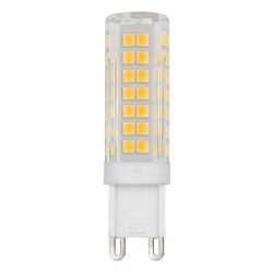 LED-JCD-7W-3000K-G9-CL-SLS Лампа светодиодная. прозрачная. Теплый белый свет 3000K. ТМ Volpe