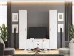 Тумба ТВ МС "Сандра"(Белый лофт)