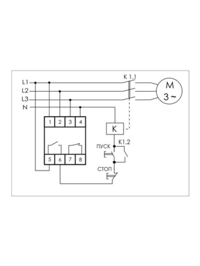 Реле контроля наличия и чередования фаз CKF-BT (монтаж на DIN-рейке 35мм; микропроцессорный; регулировка порога отключения и времени отключения; контроль верхнего и нижнего значений напряжения; 3х400/230+N 2х8А 1Z 1R IP20) F&F EA04.002.004