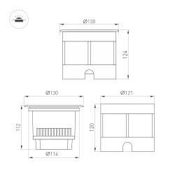 Светильник LTD-DAFNA-GROUND-R130-11W Day4000 (SL, 10 deg, 230V) (Arlight, IP67 Металл, 5 лет) 061185