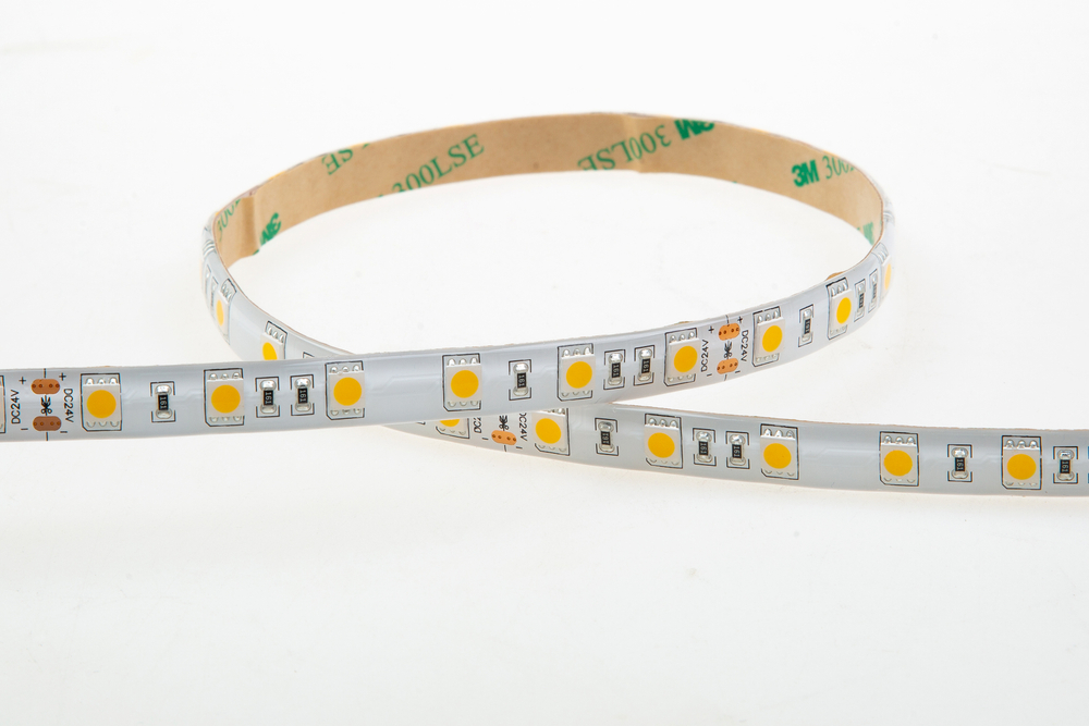 Лента светодиодная SMD нейтральная DC24V 14, 4W/m 4000K 1080Lm/m 60д/м CRI>95 IP65,  упаковка 5 метров,  ширина 10мм,  высота 2мм,  самоклейкая