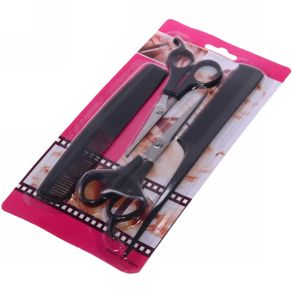 Ножницы для стрижки волос 2шт и 2 расчески»Barber», прямые, 16,5см
