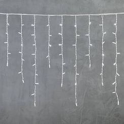 Светодиодная бахрома с колпачком 3,2*0,9 м., 168 белых LED ламп, каучуковый белый провод, LTC (LL168-8-2W)