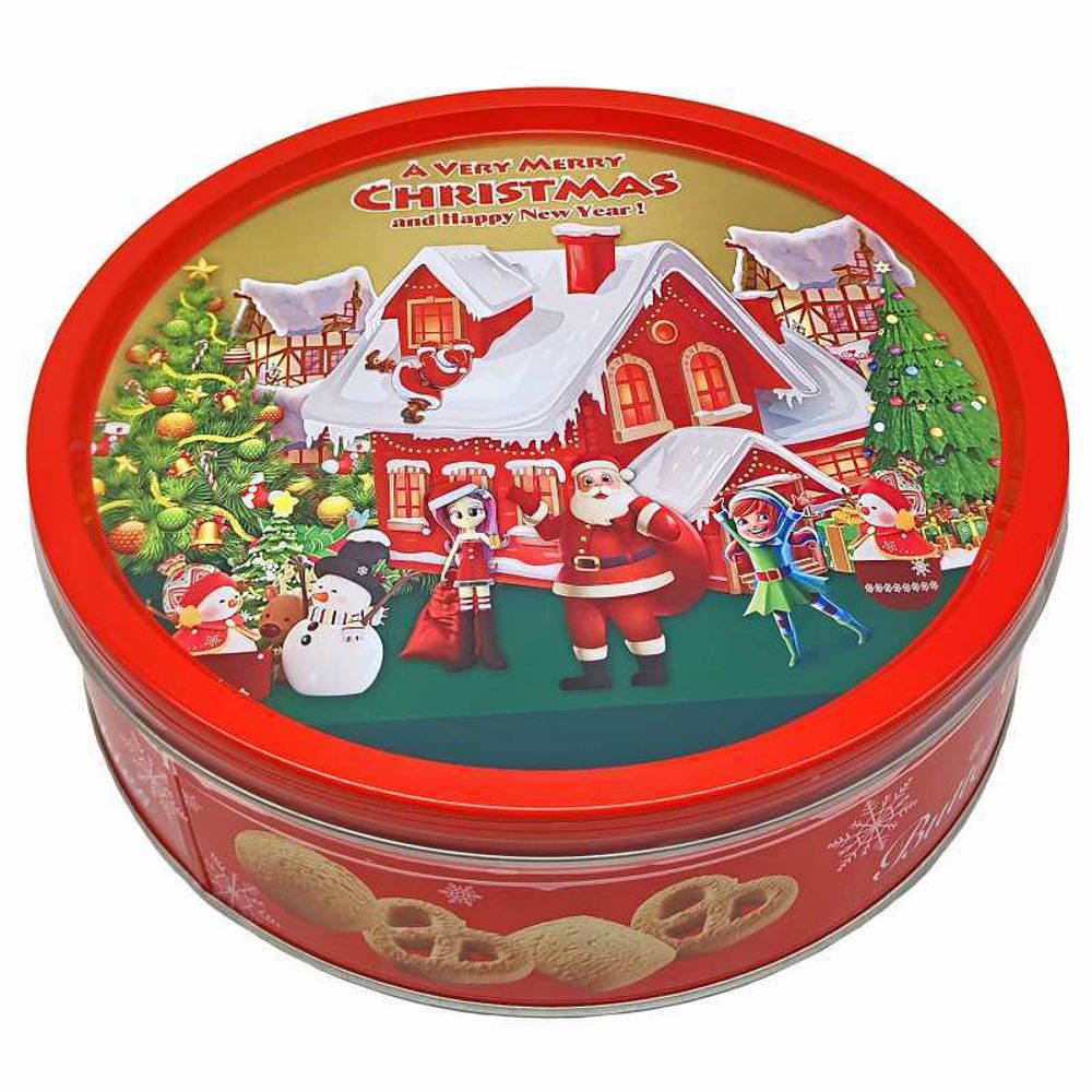 Huamei Датское Печенье Merry Christmas ж/б 340г