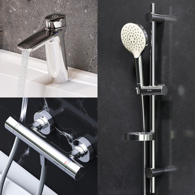 F40950A03 Inspire V2.0, набор 3в1: см-ль д/умывальника, см-ль д/душа с термостатом, душевой комплект