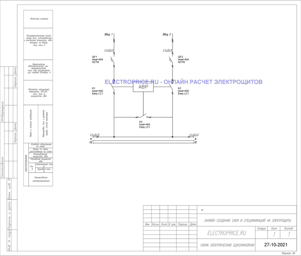 Щит АВР 40А 2 ввода IP54 с секционным автоматом Schneider Electric