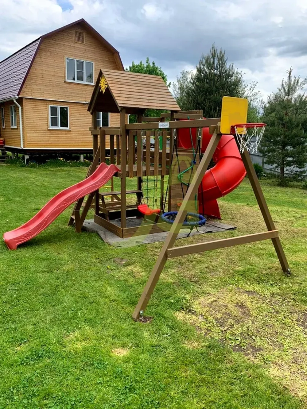 Детская площадка Крафт Pro 4 с трубой мод.2