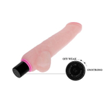 Телесный вибратор с мошонкой The Realistic Cock - 24 см.