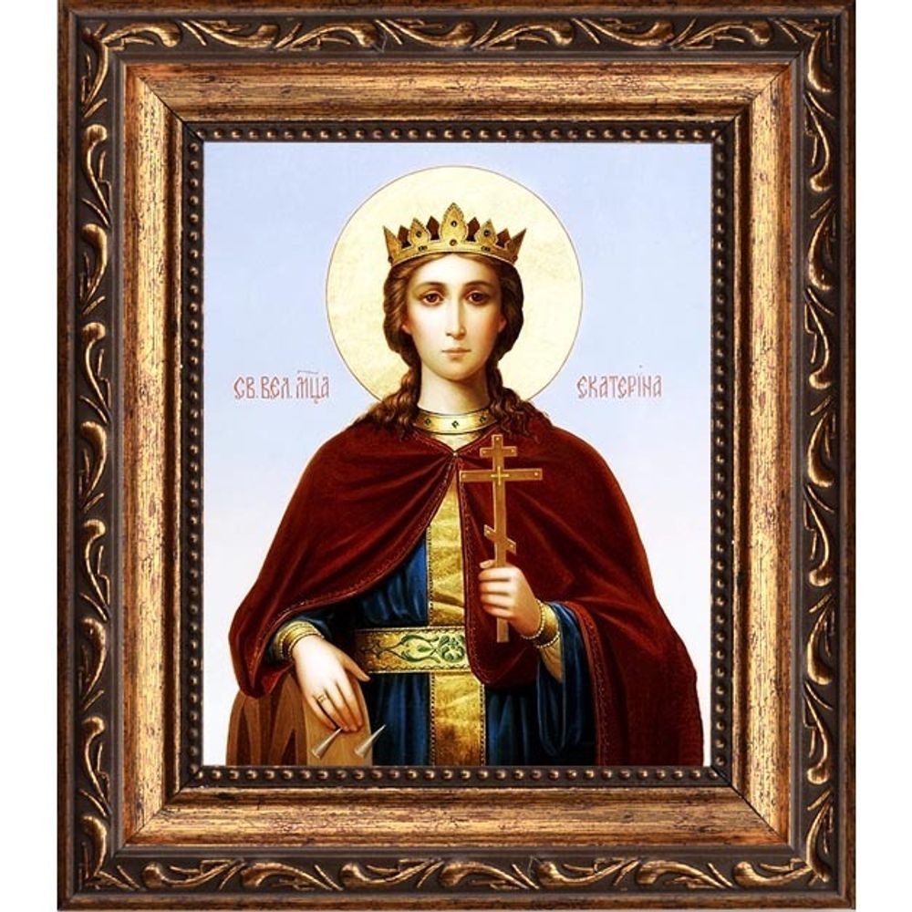 Екатерина Александрийская Святая великомученица. Икона на холсте.