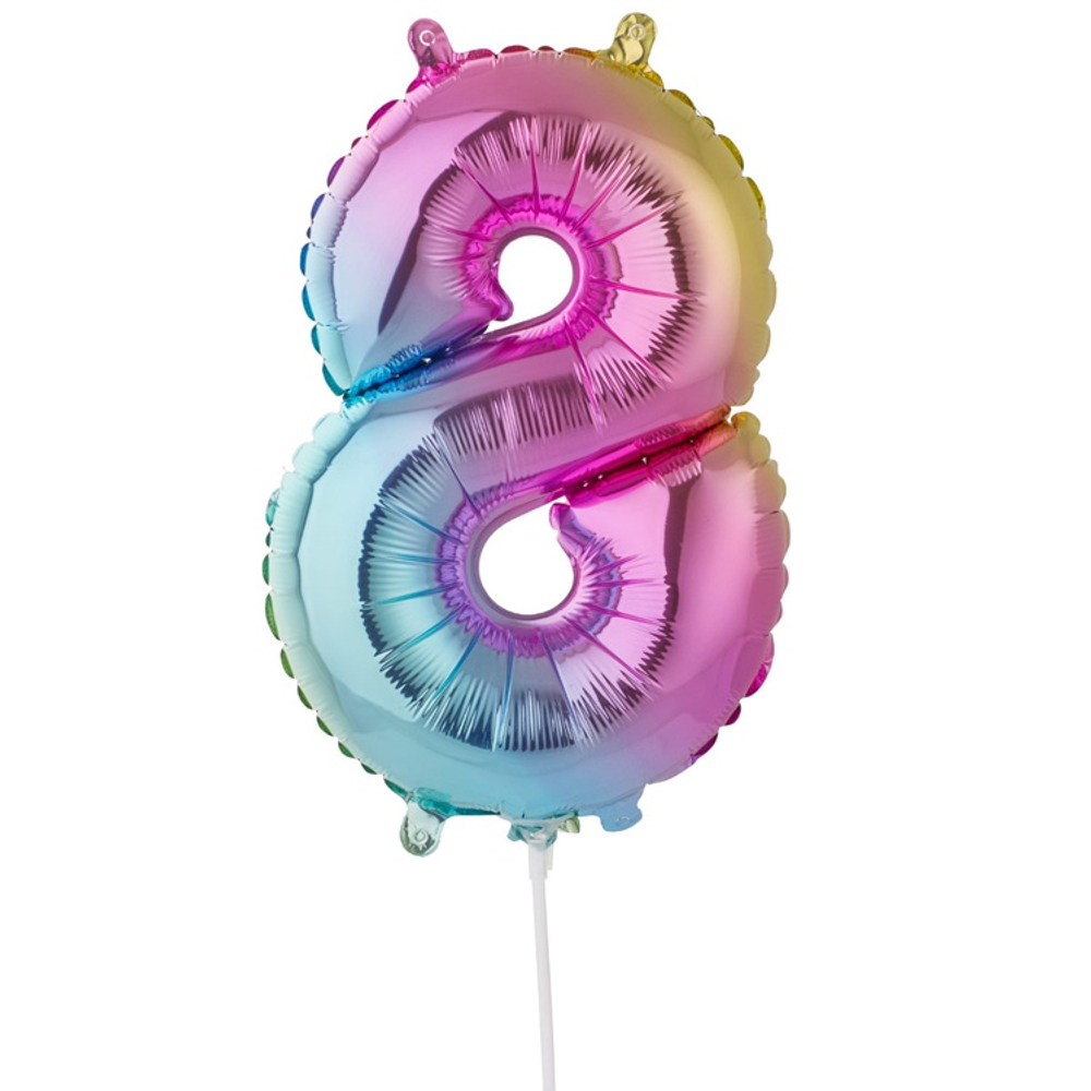 Шар фольгированный Цифра 8 40 см (Ассорти)