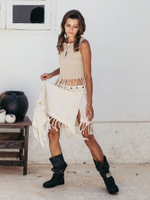 Юбка Chintamani на кнопках с бахромой молочная