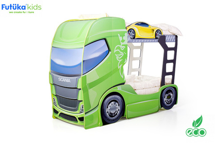 Двухъярусная кровать DUO "Скания+2" зеленая (Зеленый)