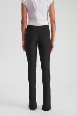 Брюки скинни черные с разрезами
