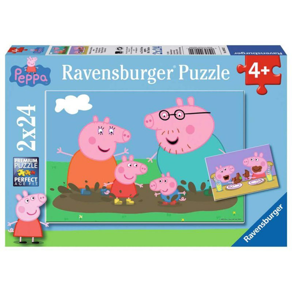 Ravensburger - Пазл Свинка Пеппа Веселье в грязи 2 х 24 детали. 090822