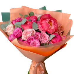 Большой букет из пионов и пионовидных роз купить в Москве