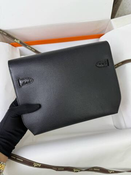 Сумка Hermes со вставкой из кожи крокодила