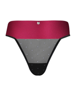 Трусики-стринги Tienesy с пышным бантом (Размер: L-XL) (Цвет: черный с малиновым)