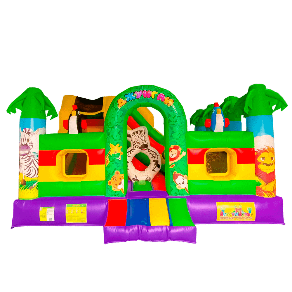 Коммерческий надувной батут «Сафари-джунгли», 5x5x3 м