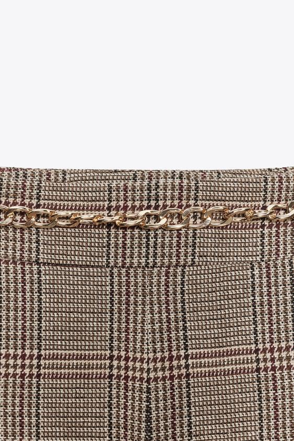 ZARА ДЛИННЫЕ БЕРМУДЫ В ГУСИНУЮ ЛАПКУ С ПОЯСОМ, РАЗНОЦВЕТНЫЙ