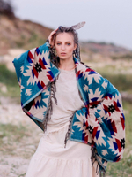 Палантин теплый с орнаментом Навахо