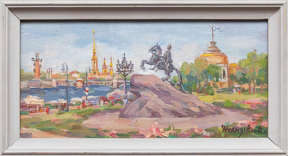 Картина маслом "Санкт-Петербург. Медный всадник" Ческидова