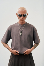 Футболка Blue Monte Waffle Knit Henley Short-Sleeve T-Shirt "Yunzhi Brown"