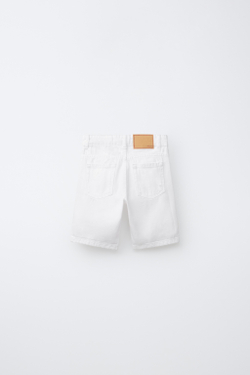 ZARA ДЖИНСОВЫЕ ШОРТЫ, БЕЛЫЙ