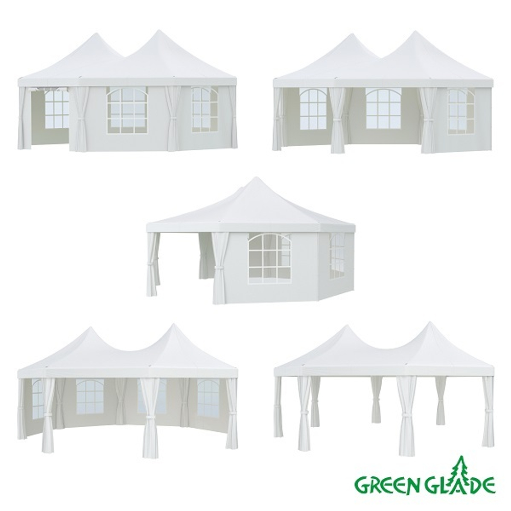 Шатер-беседка Green Glade 1052 2,5х2,5х2,5х2,5х3,4м полиэстер 2 коробки