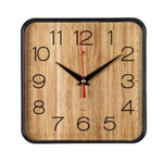 1918-112 Часы настенные квадрат 19х19см, корпус черный "Дерево" "Рубин"