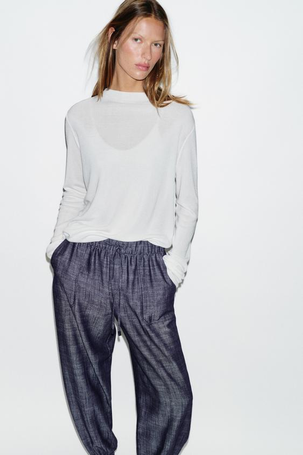 ZARA ДЖОГГЕРЫ С МАНЖЕТАМИ, ИНДИГО